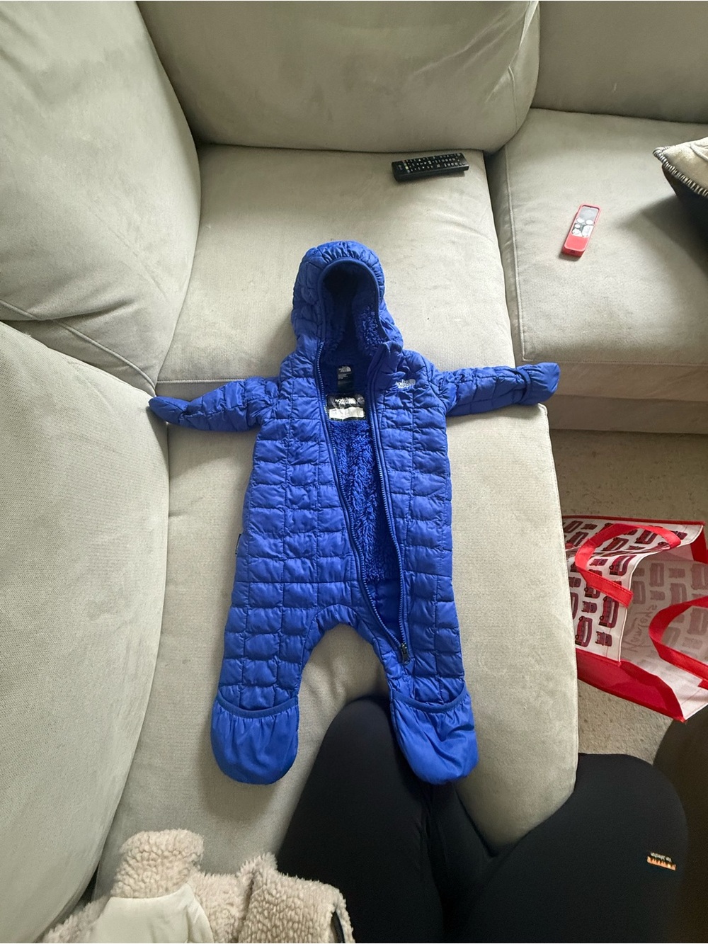 The North Face Bright Blue Quilted Hooded Baby Bunting
